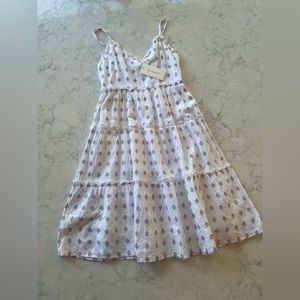 Sim & Sam girls dress white with blue and red design never worn.
